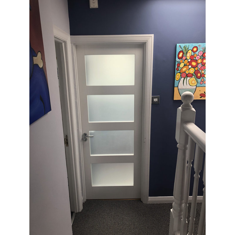 Gareld Shaker Glass Internal Door, 198.1cm H x 53.3cm W x 3.5cm D
