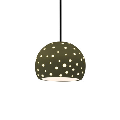 Luminaire suspendu 1 lumière Dimartino - Rosé brillant - Nickel brossé - l 12,25 po x H 9,25 po - DEL dédiée - Tige rigide