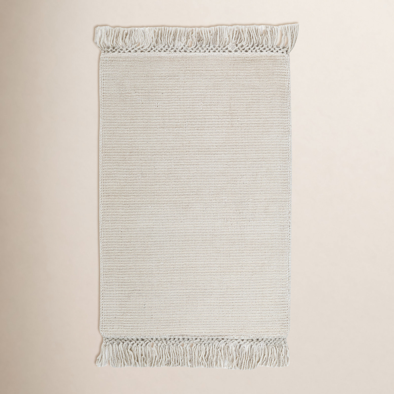 Liska White Hand-Loomed Rug, Rectangle 2' x 3'
