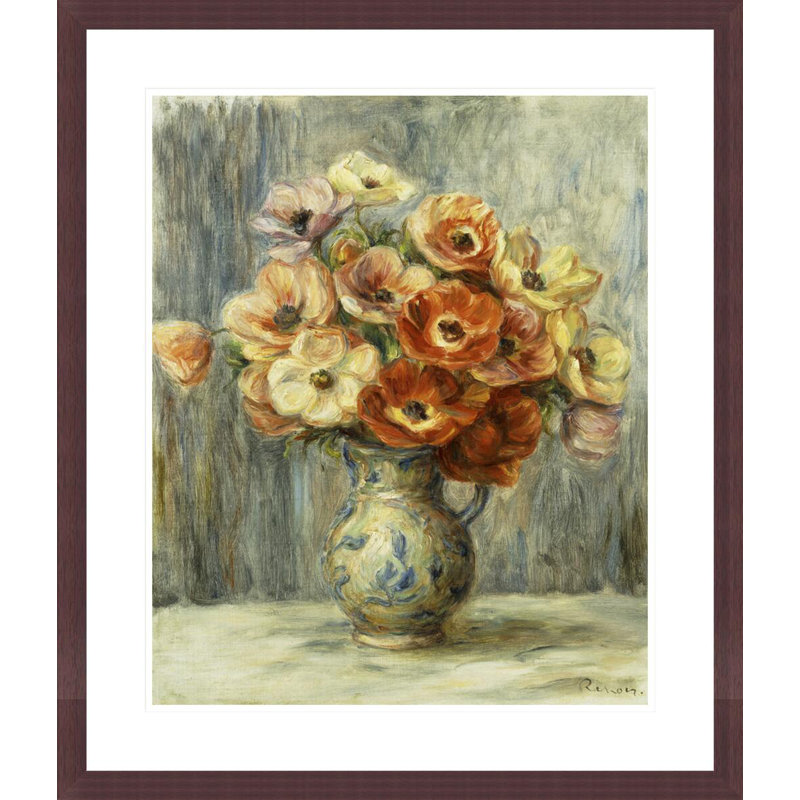 «Vase d'Anemones» par Pierre-Auguste Renoir, impression giclée sur cadre, H 27,44 po x l 23,5 po