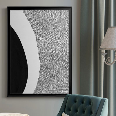«Black and White Abstract II», reproduction sur toile encadrée