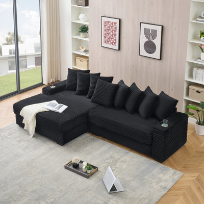 Chaise longue réversible de 111 po avec porte-gobelets