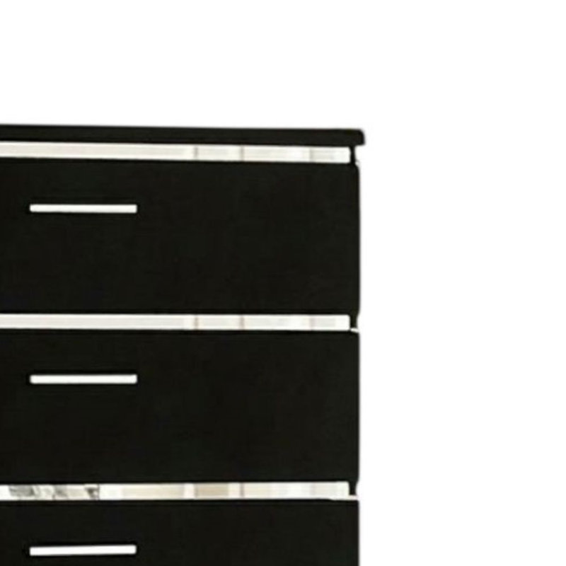 Sutton 35 in. Black/Chrome Chest