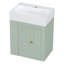 Meuble-lavabo de 20 pouces avec lavabo en céramique, armoire de rangement en panneau de fibres à densité moyenne avec tiroir, tablette latérale et poignée dorée - meuble-lavabo moderne pour les petites salles de bain-1786282634
