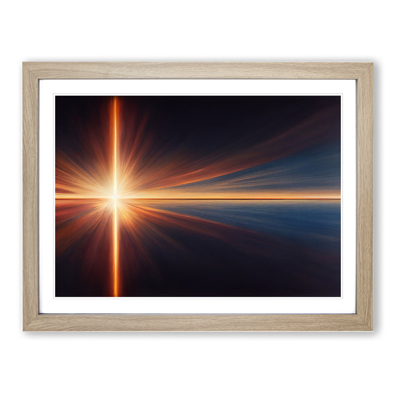 Abstract Sunset Vol.2 - Framed Print, 25cm H x 34cm W x 2cm D, Oak Framed