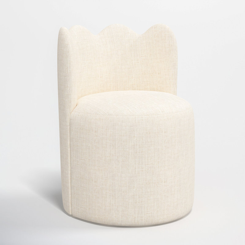 Wavy Back Dining Chair, Classic Talc Linen