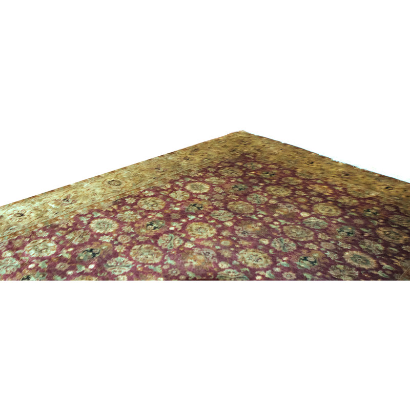 Hand Knotted Wool Oriental Area Rug in Red And Ivory