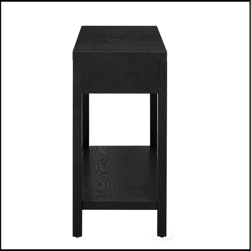 Ash Veneer Modern Style Console Table, Striped Design, Suitable for Entryway, Corridor, Foyer, Living Room, Study, Black
