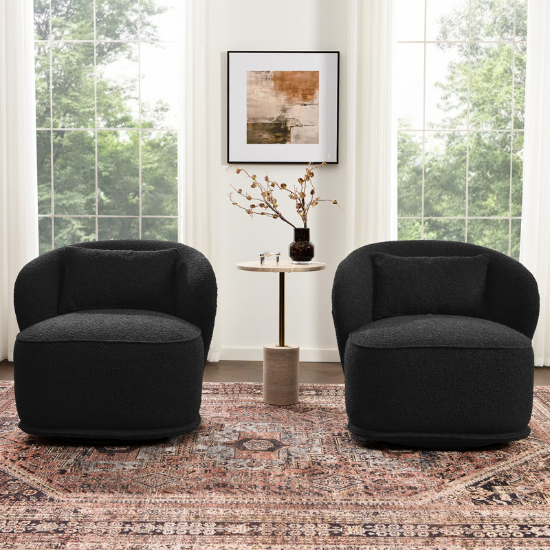 Fauteuil d'appoint 2 pièces Melora, Noir