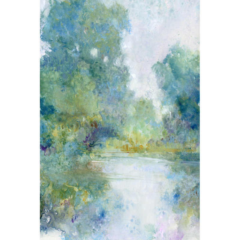 Tranquil Stream I - Painting, 91cm H x 61cm W, Wrapped Canvas
