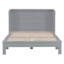 Grand lit plateforme avec tête de lit, lit plateforme tapissier moderne avec 2 tables de chevet