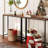 Narrow Console Table, Small Entryway Table, Thin Sofa Table, Display Table, for Hallway, Bedroom, Rustic Brown and Black