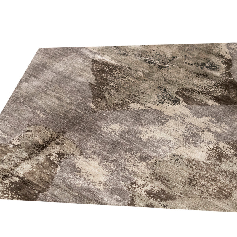 Tapis brun clair et muscade de haute qualité noué à la main