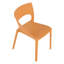 Chaises simples en polypropylène orange tropical (lot de 4) pour aires de repas, résistantes aux intempéries, pieds antidérapants pour une utilisation extérieure.