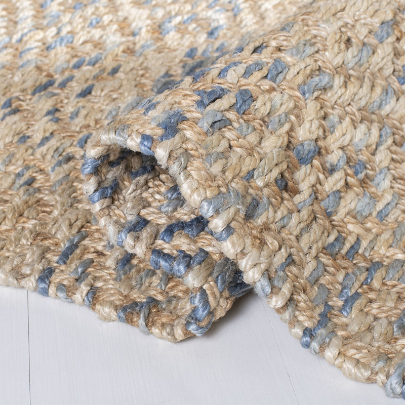 Leni Natural Fiber Hand Woven Jute Geometric Rug, Rectangle 3' x 5'