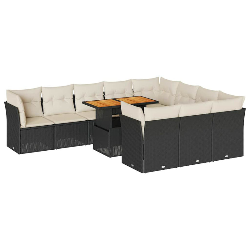 Vidaxl Garden Sofa Set Black