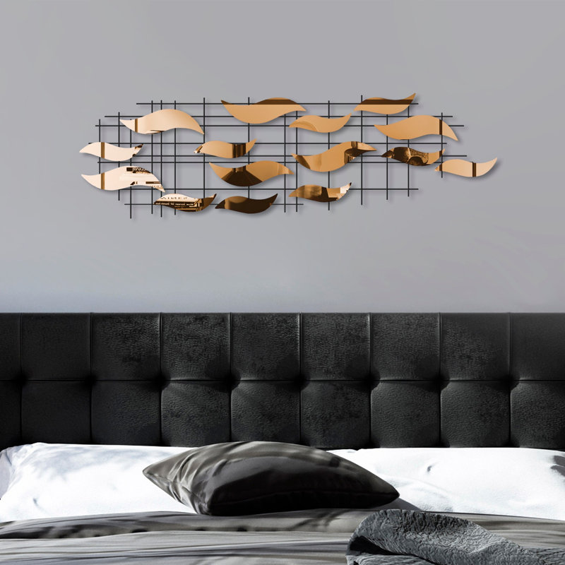 Decorative Metal Wall Accessory, 43.3 x 12.6 x 1.6 inches | 100% Metal Construction, Lightweight at 5.2 lbs | Stylish and Durable Design for Living Room, Office, or Gallery, Perfect for Enhancing Any Space