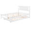 Lit plateforme double avec lit gigogne réglable, blanc