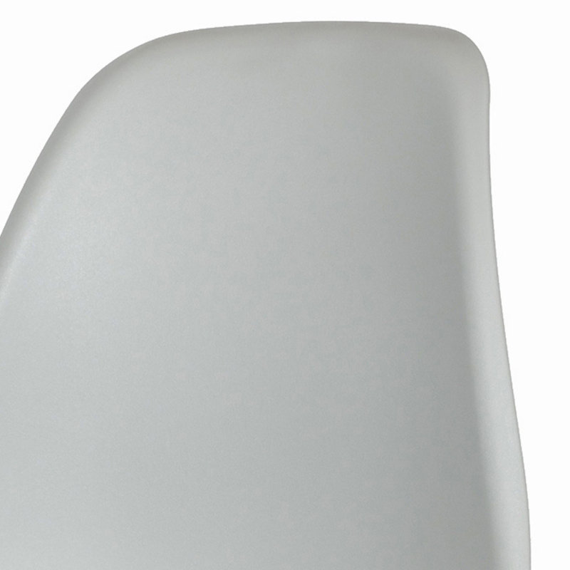 Kalie Pair of Plastic Dining Chairs, Black Metal Frame, Grey
