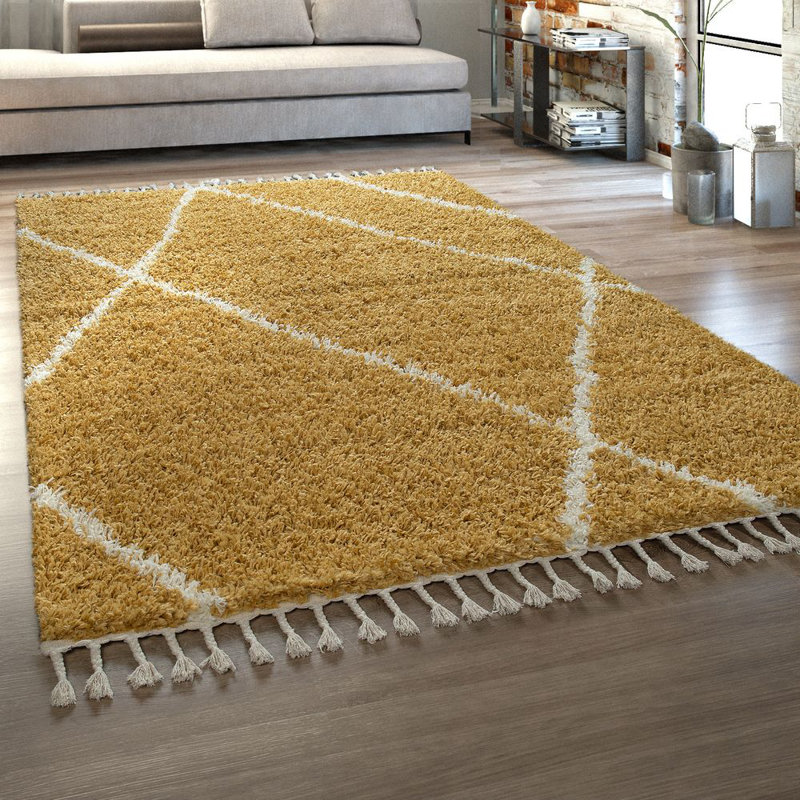 Reseda Geometric Shag Area Rug, Rectangle 160 x 220cm