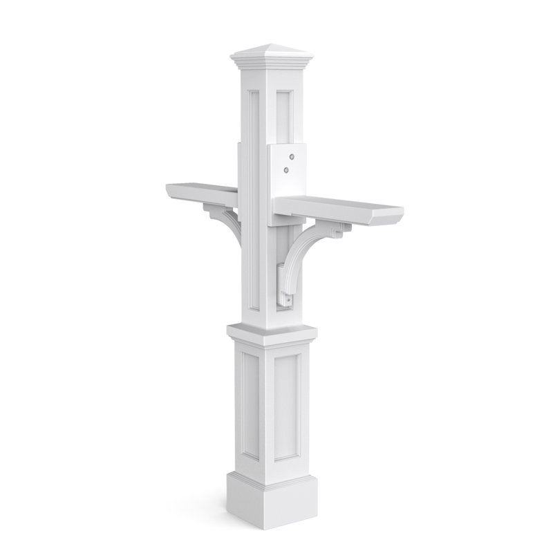 Paire de poteaux décoratifs encastrés H 56 po Newport Plus Collection Newport Plus, Blanc