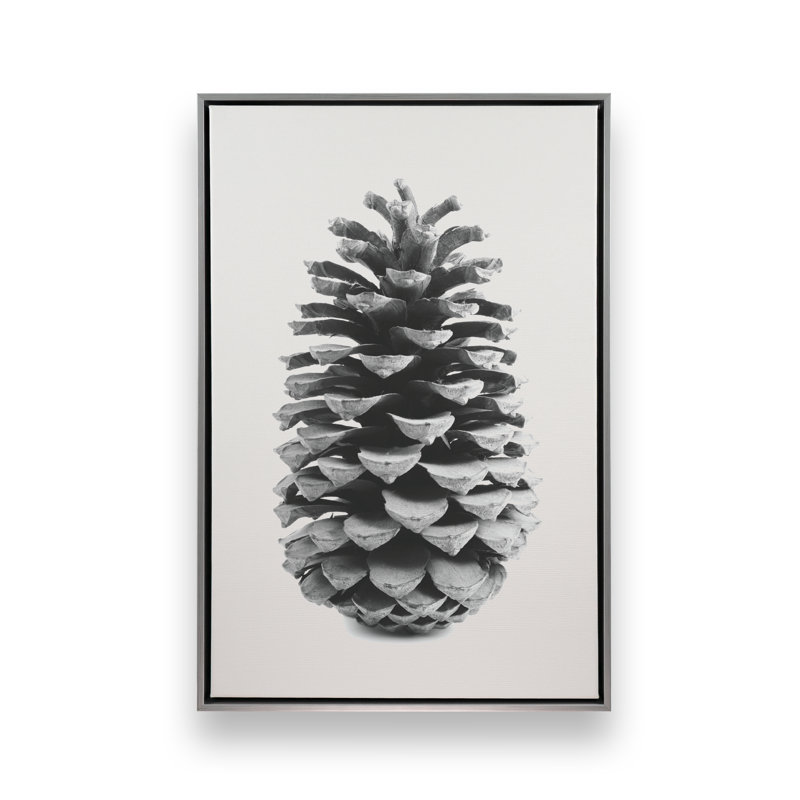 Portrait of a Pinecone kmc1001, H 14 po x l 10 po, Cadre flottant en chrome poli