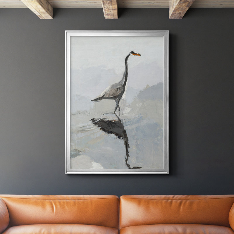 " Heron ", Silver, 36.5" H x 26.5" W x 1.25" D