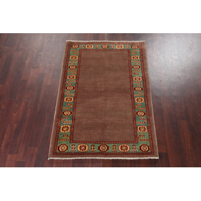 Foy One-of-a-Kind 3'4" x 4'10" Rectangle Wool Area Rug in Brown