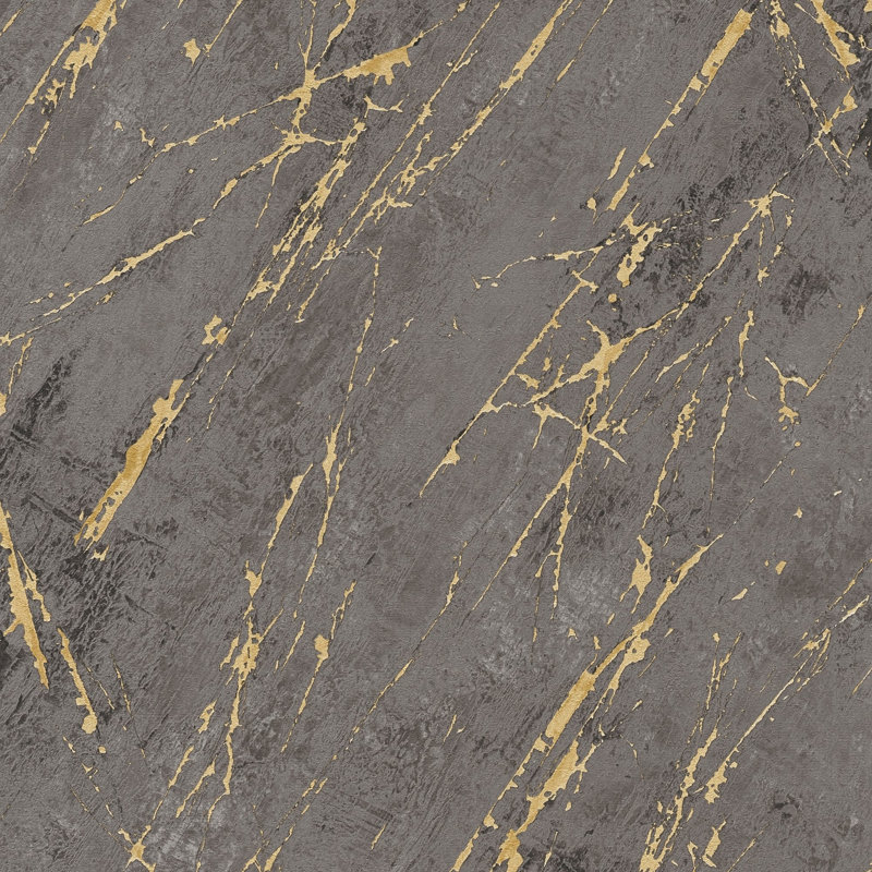 The Bricks and More Luxurious Marble Motif 10.05m x 53cm Matte Wallpaper Roll, Brown/Gold