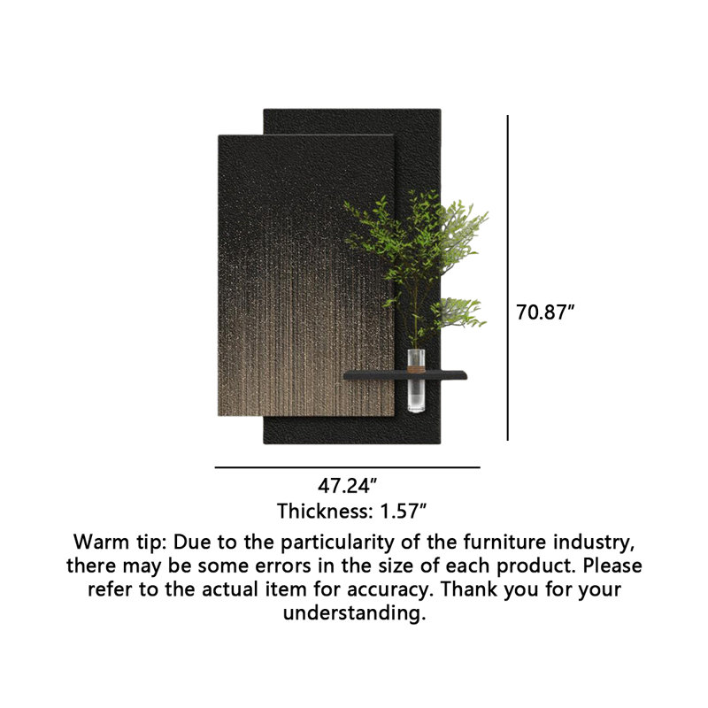 Minimalist Lighted Sandstone Wall Art With Hydroponic Greenery – Entryway/ Living Room Led Decor, 70.87" H x 47.24" x 1.57" D
