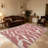 Pink Abstract Wavy carpet-easy to clean, machine-washable, soft and comfortable; suitable for door mats, kitchens, living rooms, bedrooms, corridors, and laundry areas. Easy to clean, durable carpet for home decoration.-130037063