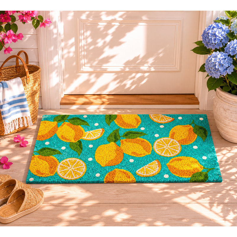 Tapis de coco antidérapant au citron