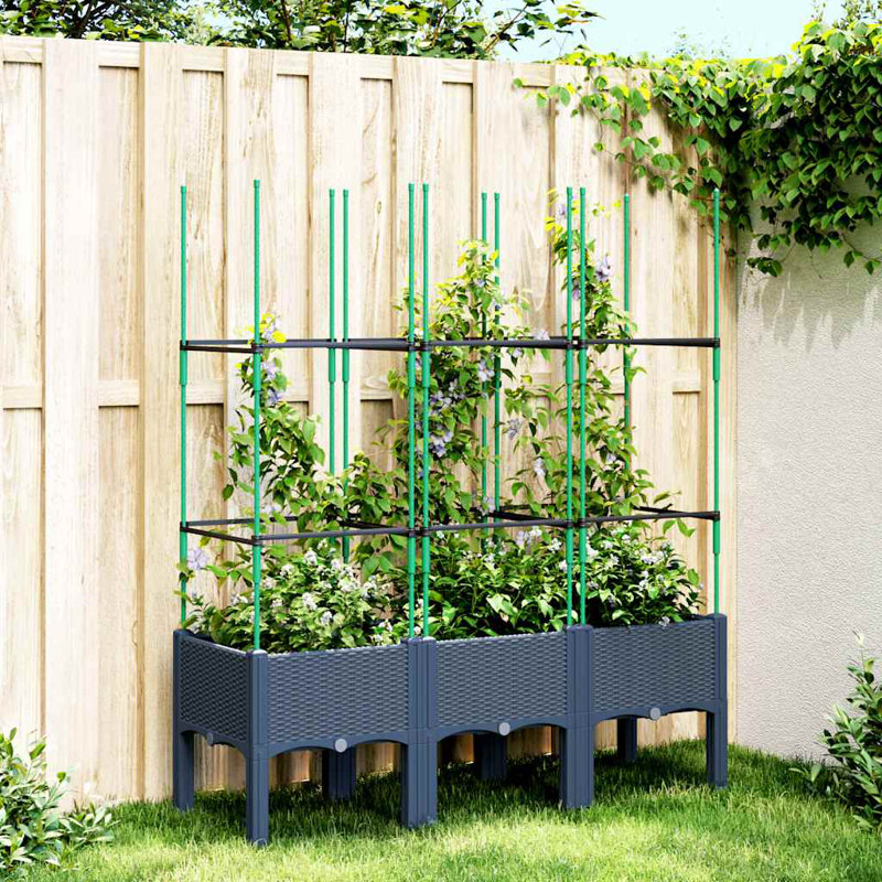 Aisatou Elevated Planter, Blue Grey