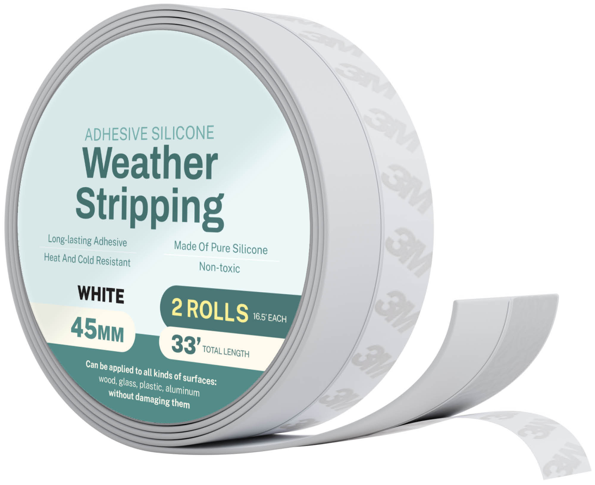 Home Intuition Foam Weather Stripping - 33 ft Foam Strips with Adhesive - Insulation Foam Door Weather Stripping Door Seal & Window Seal - Weatherstri