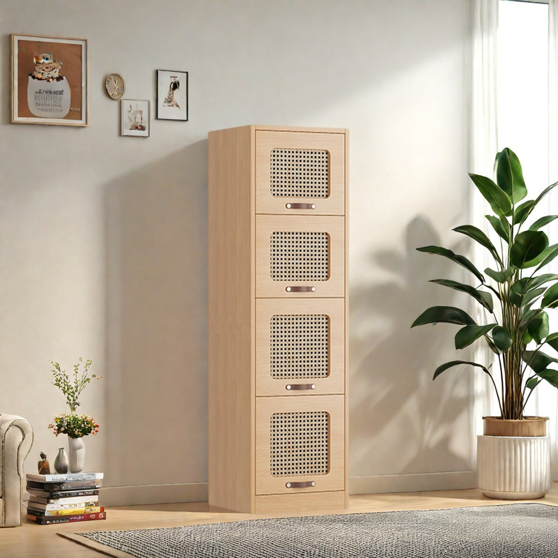 Rabehi, (4 tablettes) H 54,3 po x l 15,7 po x P 13,7 po, Brun