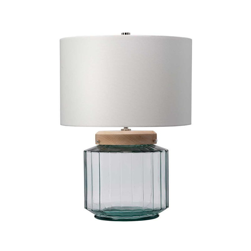 Dylon Glass Table Lamp, White, Natural