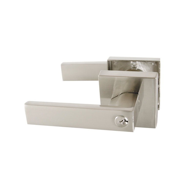 Karsen Door Lever with Karsen Rosette, Satin Nickel