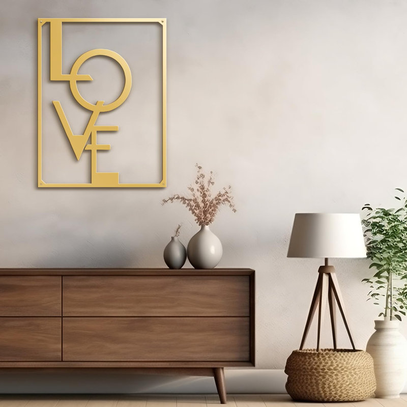 Wall Decor on Metal, Gold, 20" H x 16" W x 0.05" D