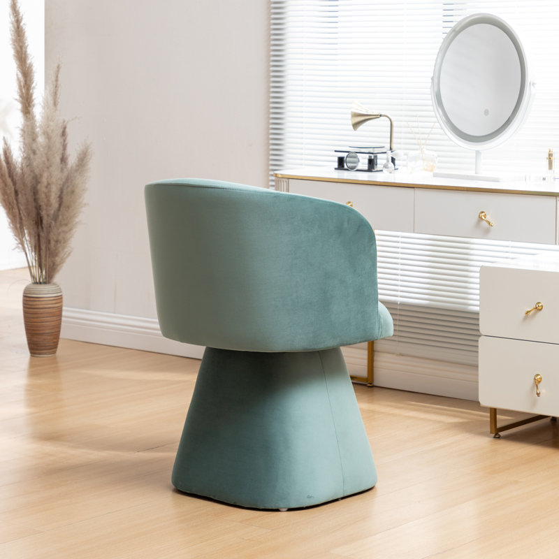 Dantzler Velvet Swivel Upholstered Dining Chair, Green, 1