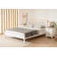 Lit double moderne, finition blanche et chêne, 63,0 x 38,6 x 78,7 pouces | Panneau de fibres à densité moyenne 100% laqué, design scandinave | Robuste et élégant, parfait pour les chambres contemporaines et les chambres d'amis-759234034