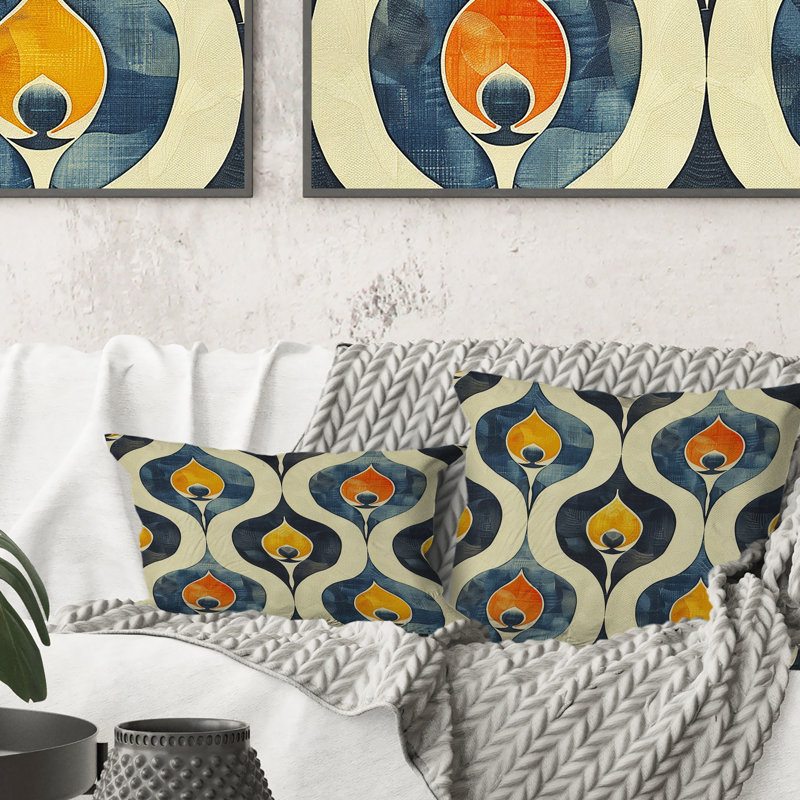 Coussin lombaire orange Midcentury Charm II - Midcentury