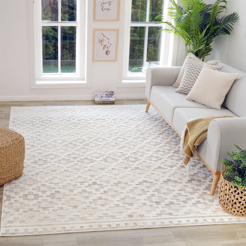 Tapis de couloir intérieur moderne, beige crème., Rectangle 3 pi 11 po x 5 pi 7 po