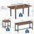  5 Piece Extendable Dining Table Set for 4-6 People, 63 Inch Kitchen Table with 2 Benches & 2 Stools, Space Saving Modern Dining Room Furniture, Easy Assembly Metal Frame-1647399576-1647399581