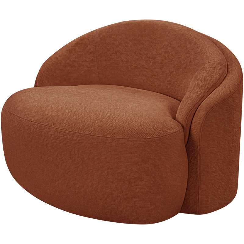 Caspian Chenille Fabric Chair, Cognac Chenille Fabric