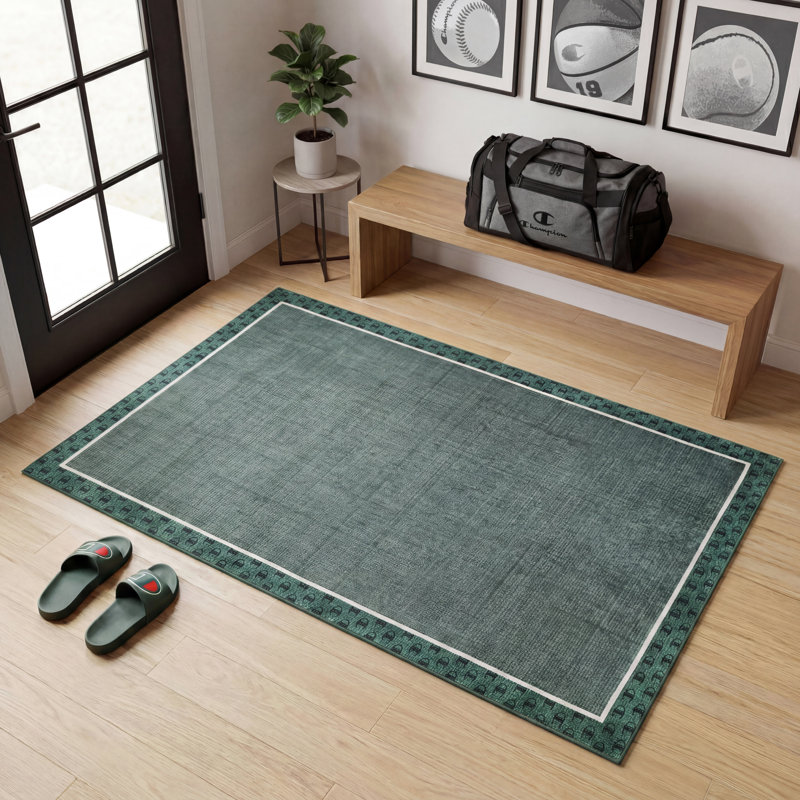 Tapis lavable imprimé Chenille Champion Carter, Green Multi, 3' x 5'