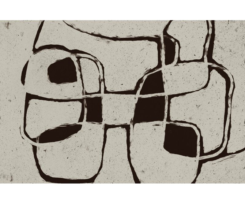 Interwoven Paths by Treechild — Geometric Wall Art, 60 × 40, Black, Matted Framed Print
