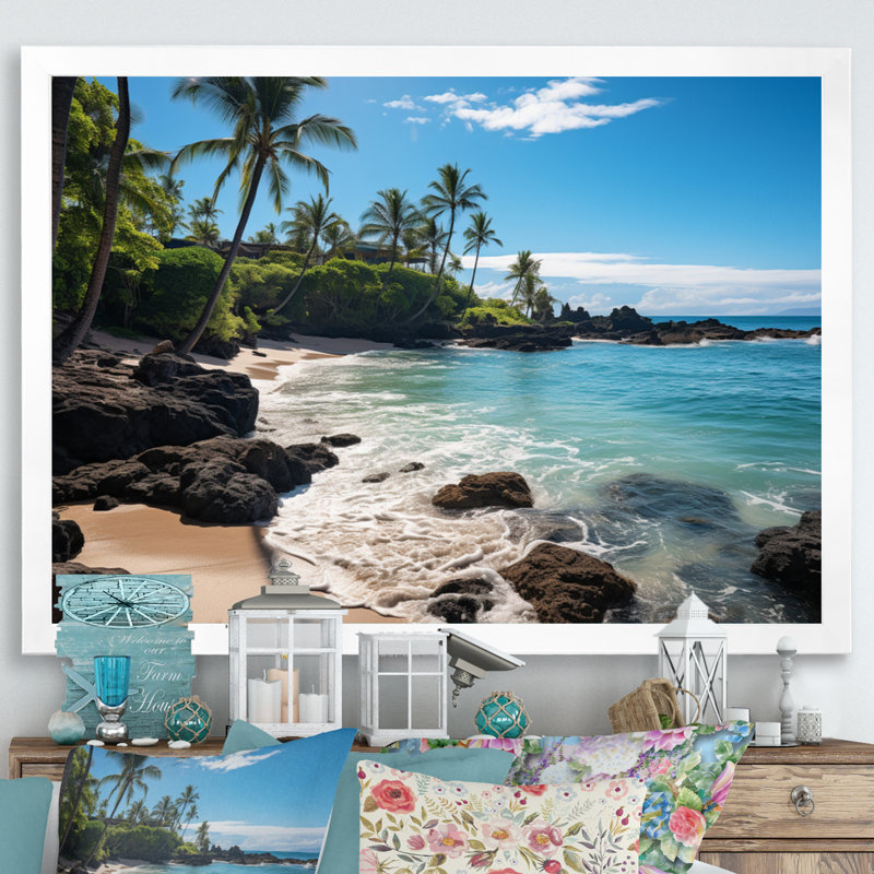 Maui Tropical Dreamscape II - Maui, impression sur toile encadrée, H 16 po x l 32 po x P 1 po, Cadre photo blanc