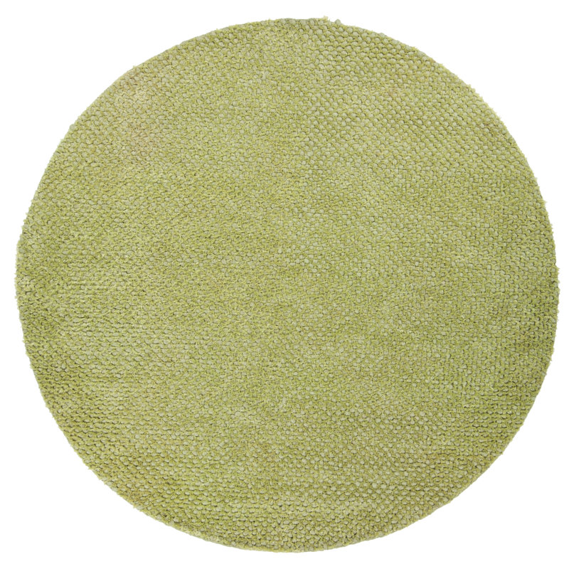 Strata White Area Rug, Green, Round 7'9"