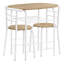 Ensemble de table de salle à manger compact 3 pièces avec structure en métal, idéal pour les petits espaces et les cuisines modernes, facile à nettoyer et peu encombrant.