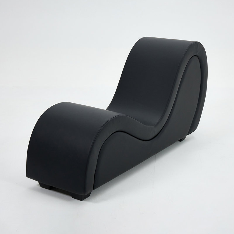 Faux Leather Chaise Lounge, Black